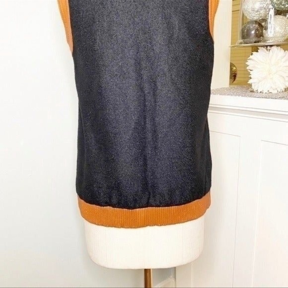 Mural Brown Leather & Wool Zip Up Vest Moto Jacket Small - Picture 10 of 12